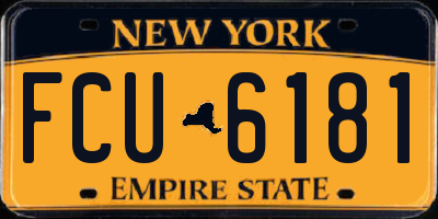 NY license plate FCU6181