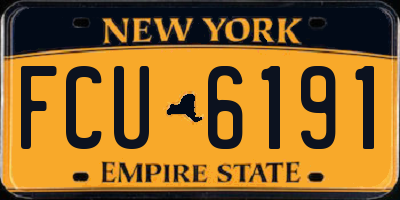 NY license plate FCU6191