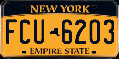NY license plate FCU6203