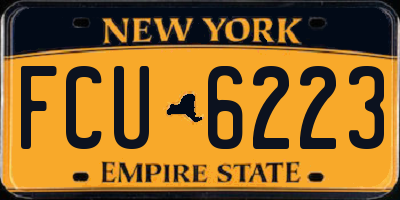 NY license plate FCU6223