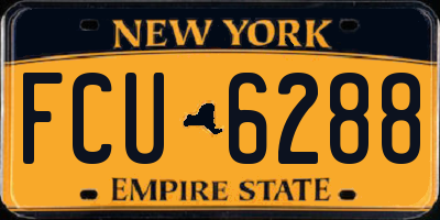 NY license plate FCU6288