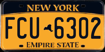 NY license plate FCU6302