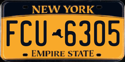 NY license plate FCU6305