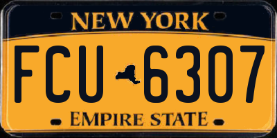 NY license plate FCU6307