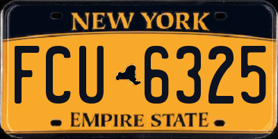 NY license plate FCU6325