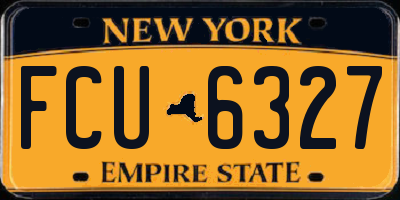 NY license plate FCU6327