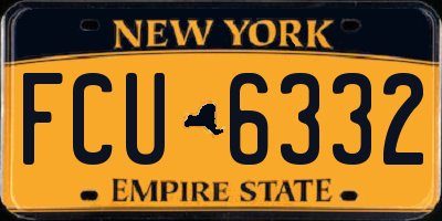 NY license plate FCU6332