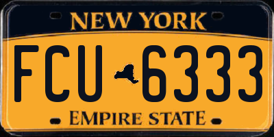 NY license plate FCU6333