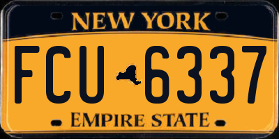 NY license plate FCU6337