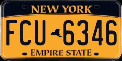 NY license plate FCU6346