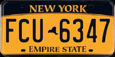 NY license plate FCU6347