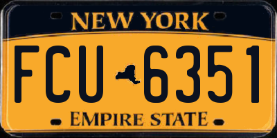 NY license plate FCU6351
