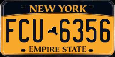 NY license plate FCU6356