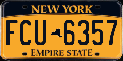 NY license plate FCU6357