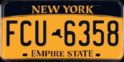 NY license plate FCU6358