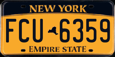 NY license plate FCU6359