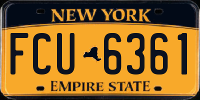 NY license plate FCU6361