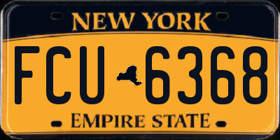 NY license plate FCU6368