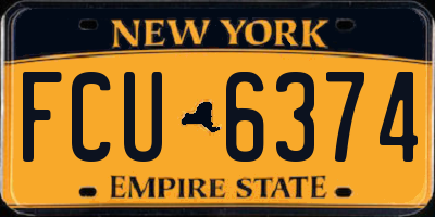 NY license plate FCU6374