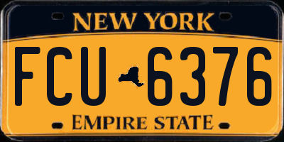 NY license plate FCU6376