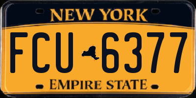 NY license plate FCU6377