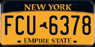 NY license plate FCU6378