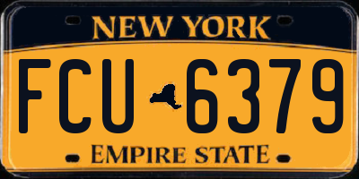 NY license plate FCU6379