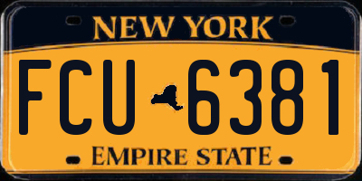 NY license plate FCU6381