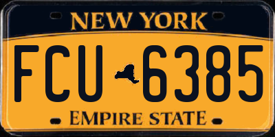 NY license plate FCU6385