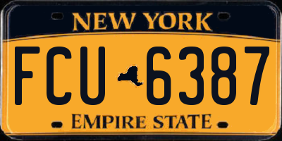 NY license plate FCU6387