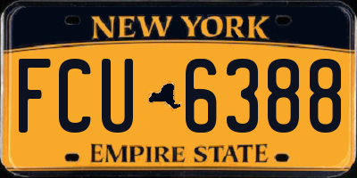 NY license plate FCU6388
