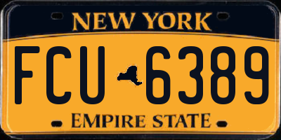 NY license plate FCU6389