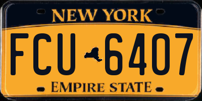 NY license plate FCU6407