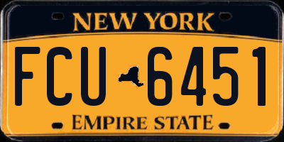 NY license plate FCU6451