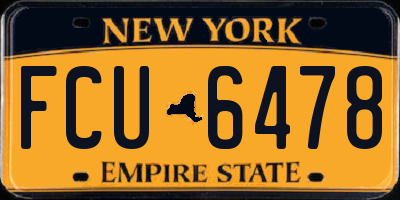 NY license plate FCU6478
