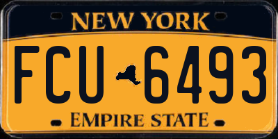 NY license plate FCU6493