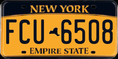 NY license plate FCU6508