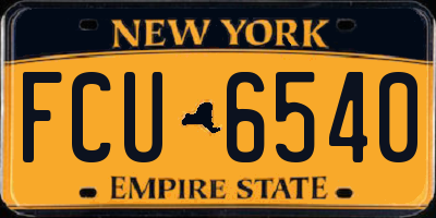 NY license plate FCU6540