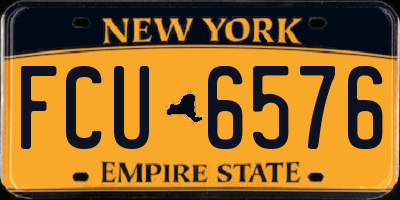 NY license plate FCU6576