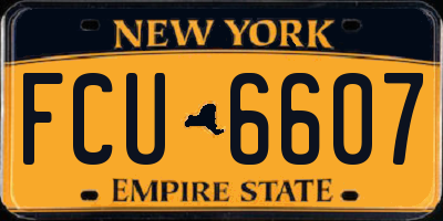NY license plate FCU6607