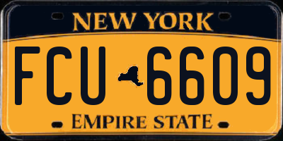 NY license plate FCU6609