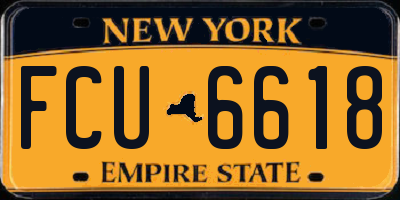 NY license plate FCU6618