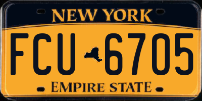 NY license plate FCU6705