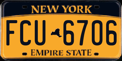 NY license plate FCU6706