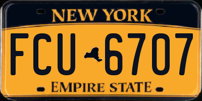 NY license plate FCU6707