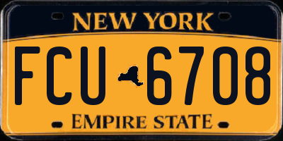 NY license plate FCU6708