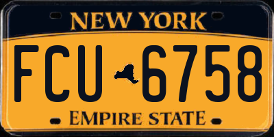 NY license plate FCU6758