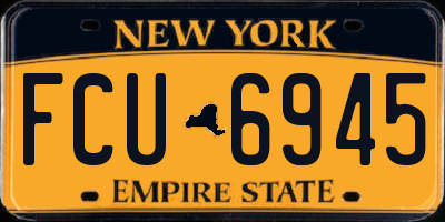 NY license plate FCU6945