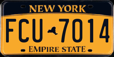 NY license plate FCU7014