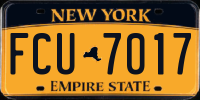 NY license plate FCU7017